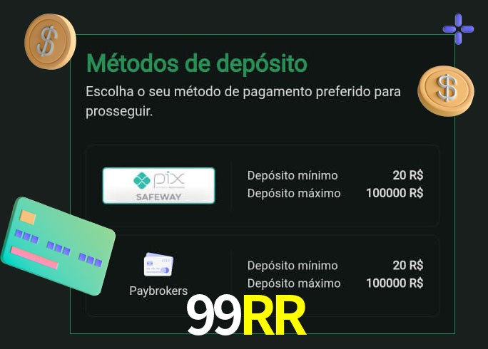 O cassino 99RR oferece uma grande variedade de métodos de pagamento